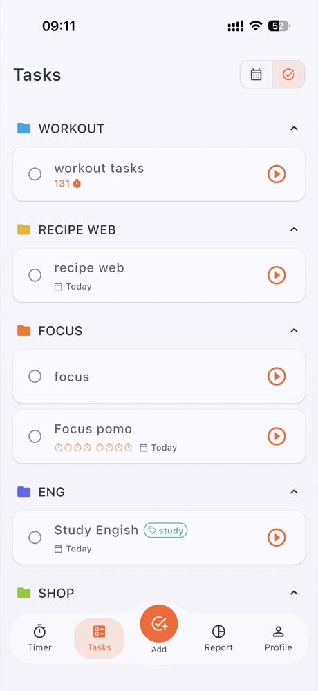 Do Focus tasks screen